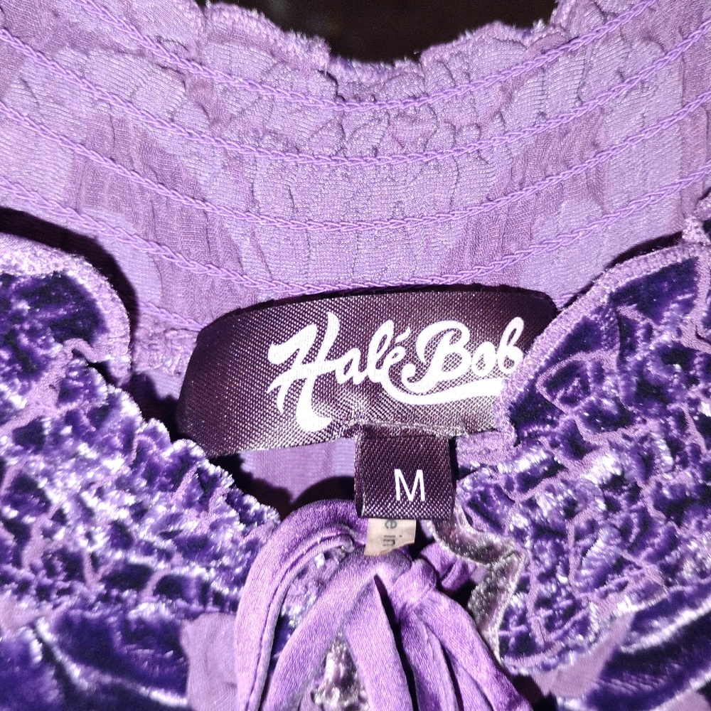 Hale Bob Purple Velvet Blouse - Picture 5 of 5